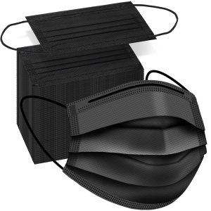 Wholesale Adults Masks 4 Ply Black Medical Masks Ear Loop Breathable Protection Disposable Face Masks