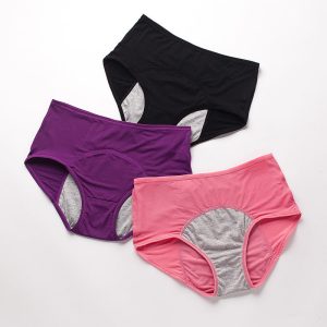 Plus Size Physiological Underwear Women's 3 Layer Menstrual Panties Leakproof Period Panties