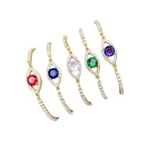 Trendy Designer Jewelry Box Chain Tennis Women Full Diamond Adjustable Eye Bracelet