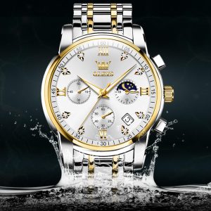 OLEVS 2858 Fashion Men Watch Analog Quartz Wristwatch Men Diamond Luxury Brand Alloy Clock 2020 Montre Homme Wristwatch
