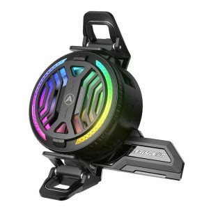 PIVA 20W Clip-On Magnetic Ring Light Back Fix Mobile Phone Cooling Fan for Gaming & PUBG Portable Mobile Radiator