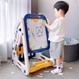 Plastic Foldable Design Double Sided Bookshelf Storage Child Magnetic Drawing Board