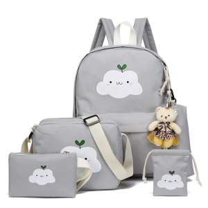 Wholesale Custom Backpack 5-piec New Design Book Bags Fashion Women's Women's Backpack Computer Travel Backpack