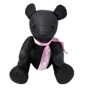 Various Customized Leather Fabric Animal Soft Toy Black Stuffed Teddy Bear