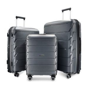 Factory Slaes Hardside PP Expandable Suitcase Sets with Aluminum Alloy and Spinner Wheel 3 Pcs Luggage case