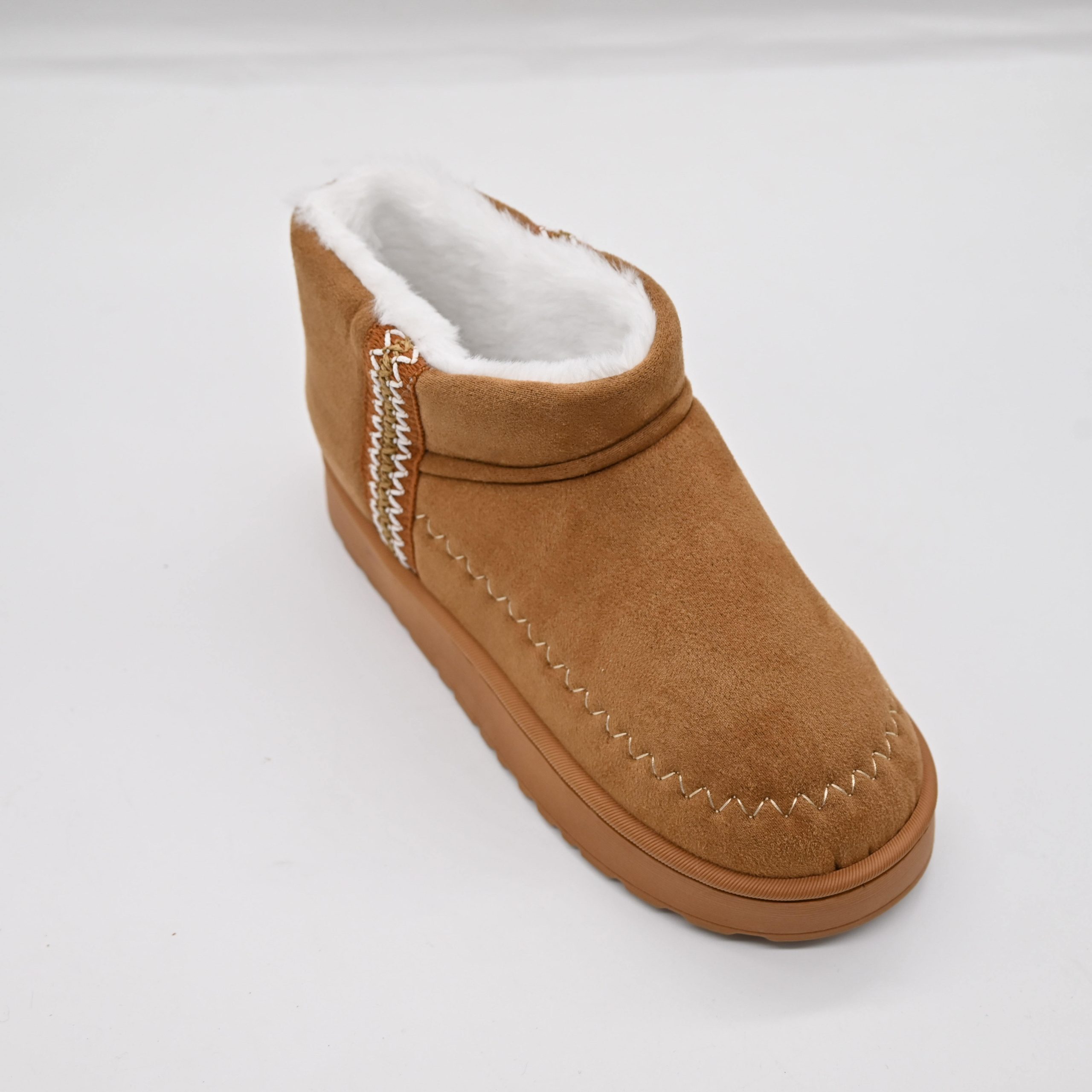 Women’s Winter New Snow Boots with Thick-Soled & Non-Slip Ethnic Retro Style High-Bottom Plush PVC Insole Versatile Fashion