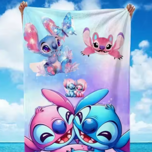 Stitch-Inspired Beach Towel: Colorful and Adorable for Your Summer Fun! Suitable for towels, bath towels, beach towels, gifts