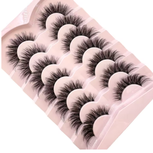 AMSDCN Clear Band 7pairs Mink Lashes False Eyelashes Fluffy Thick Cross Wispy Natural Eye lashes Mink Soft Lash Extension Makeup