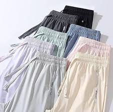 Unisex Summer Ice Silk Pants Casual Loose Sports Sweatpants UV Protection Women Outdoor Cycling Running Trousers Fitness Pants